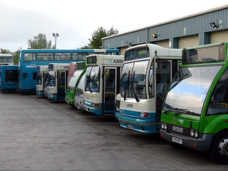 Buses at the Thurmaston depot after resurfacing