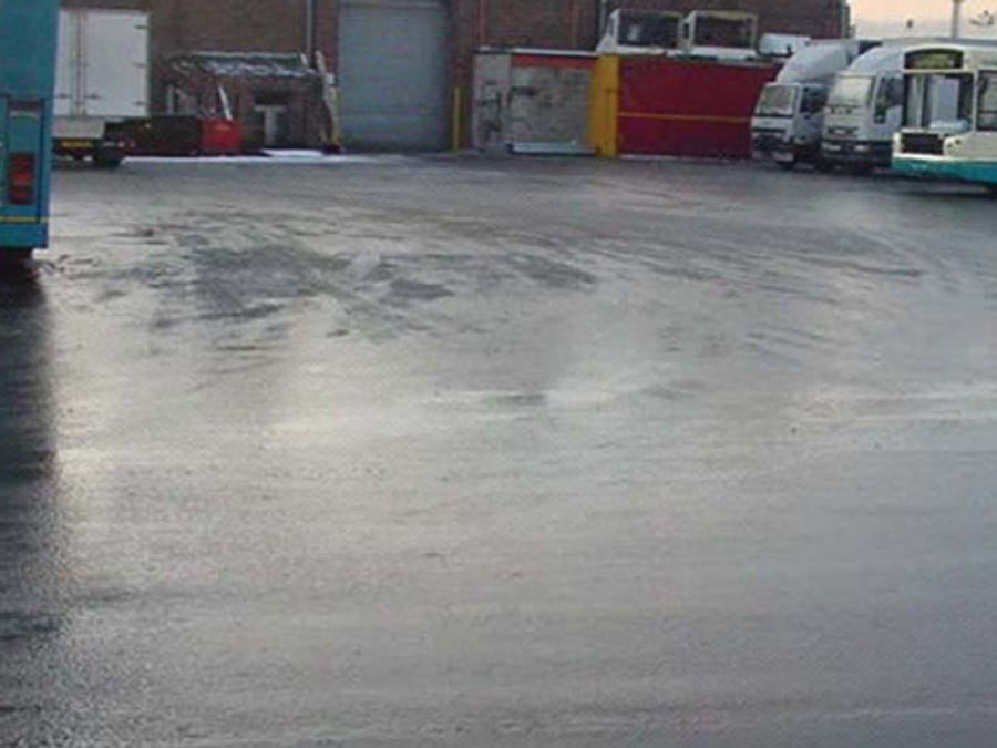 The depot yard, showing the completed overlay