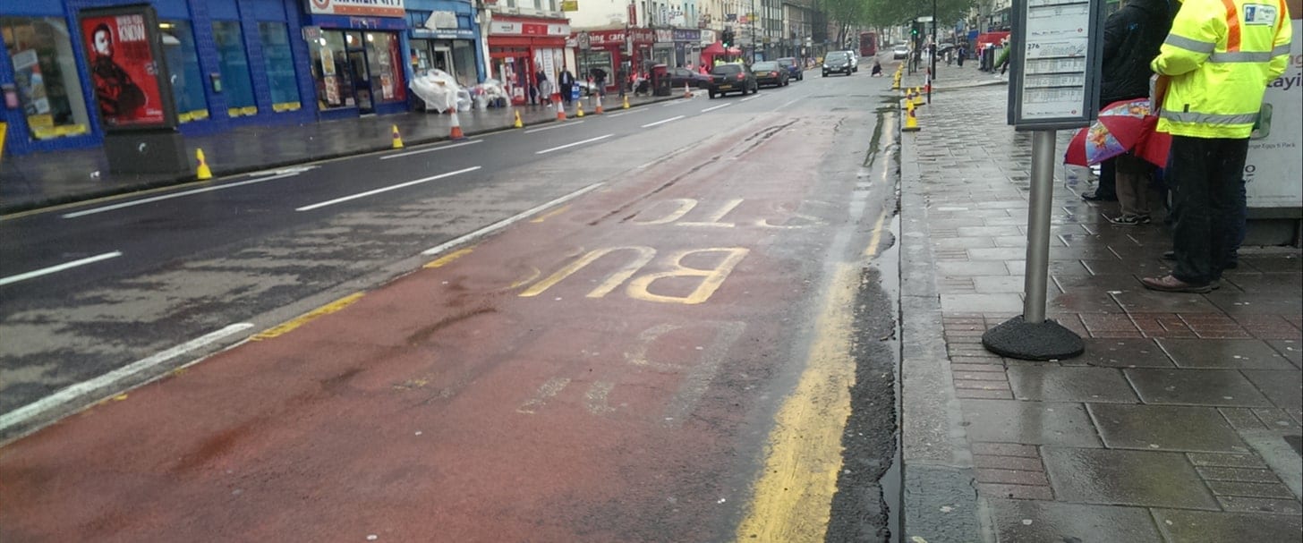 Grouted macadam surfacing being installed